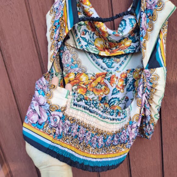 BY ANTHROPOLOGIE | Cowl Neck Open Back Spaghetti Strap Boho Y2K Crop Cami Top M - Picture 7 of 14